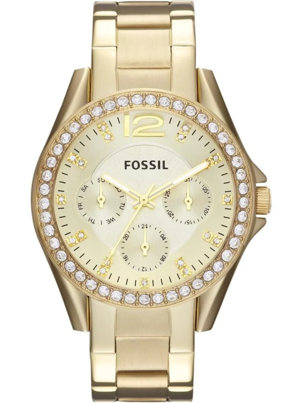 Women's Gold Riley Quartz Stainless Steel Multifunction Elegant Wrist Watch